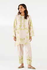 Stitched Embroidered Raw Silk Shirt + Shalwar