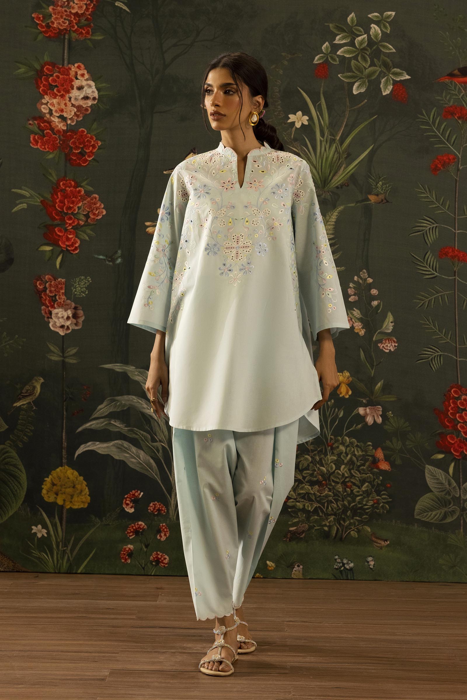 Stitched Embroidered Lawn Shirt+ Shalwar