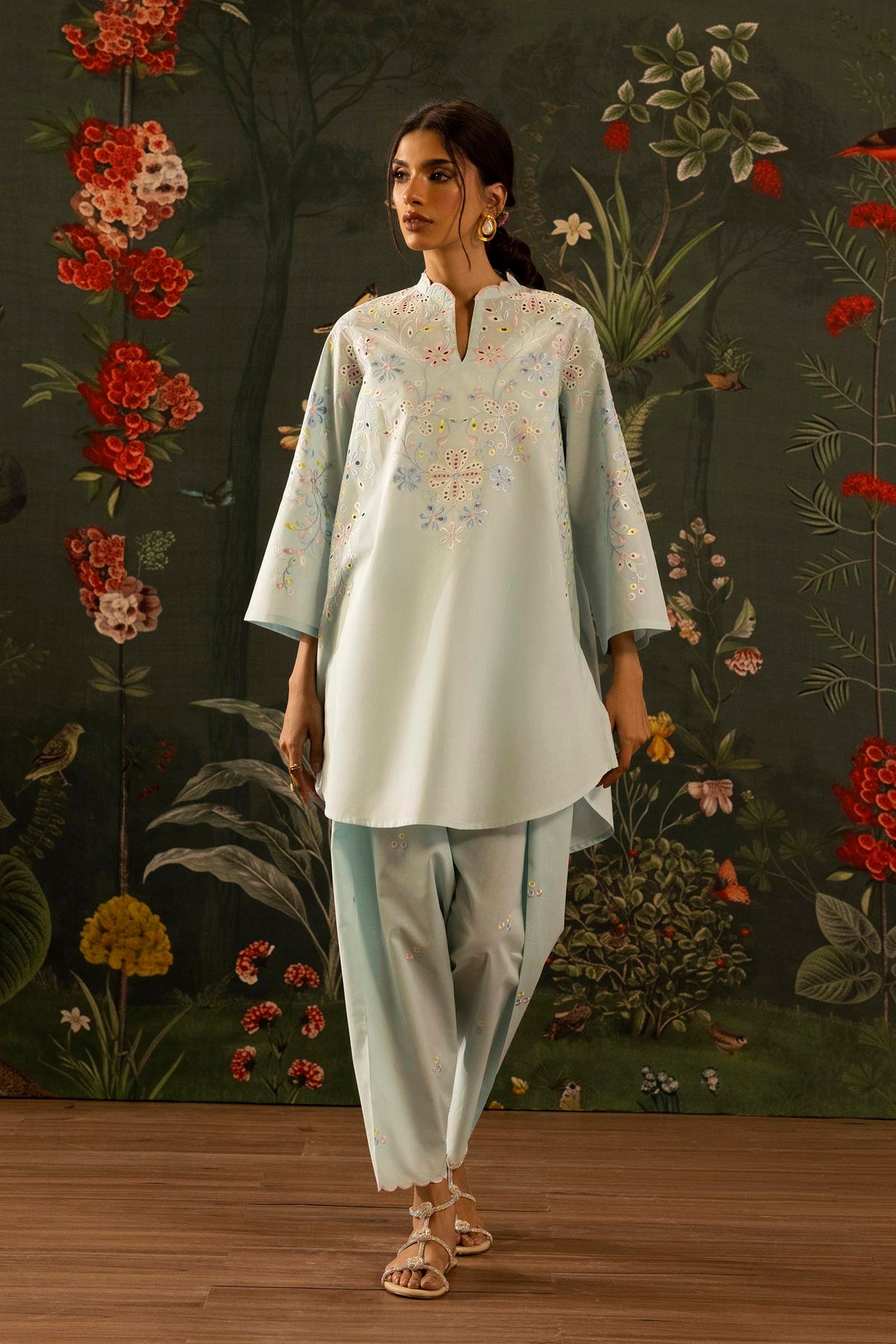 Stitched Embroidered Lawn Shirt+ Shalwar