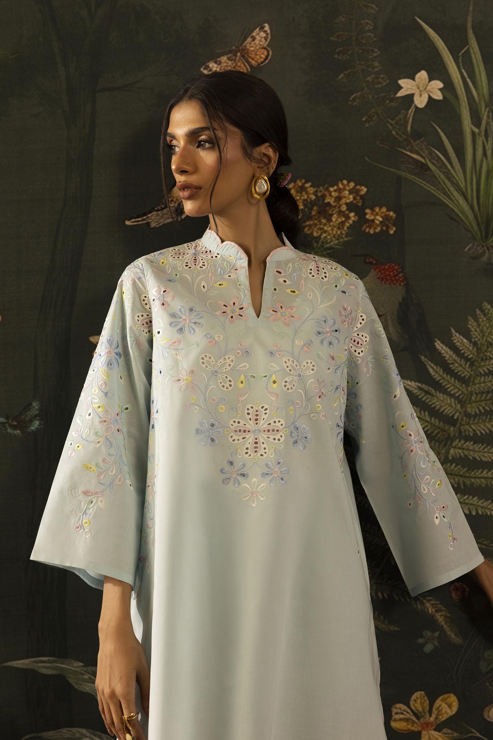 Stitched Embroidered Lawn Shirt+ Shalwar