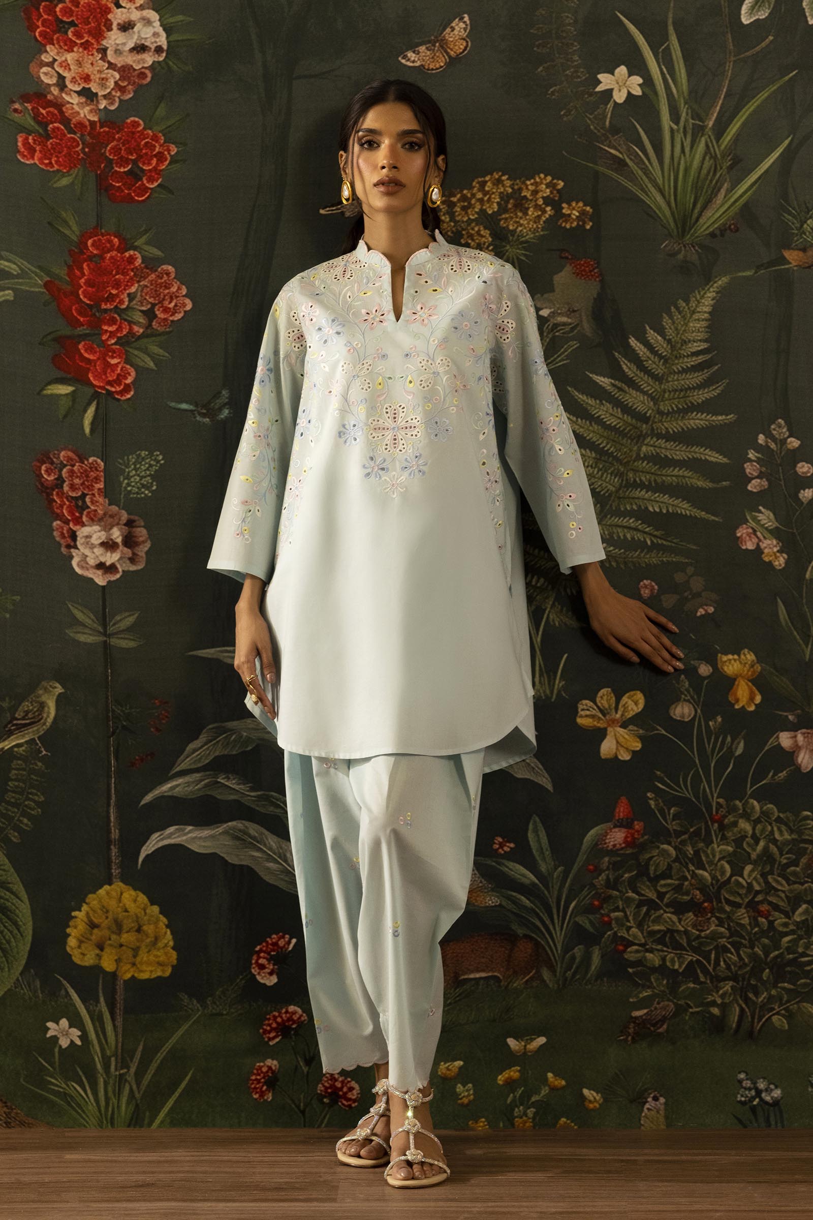 Stitched Embroidered Lawn Shirt+ Shalwar