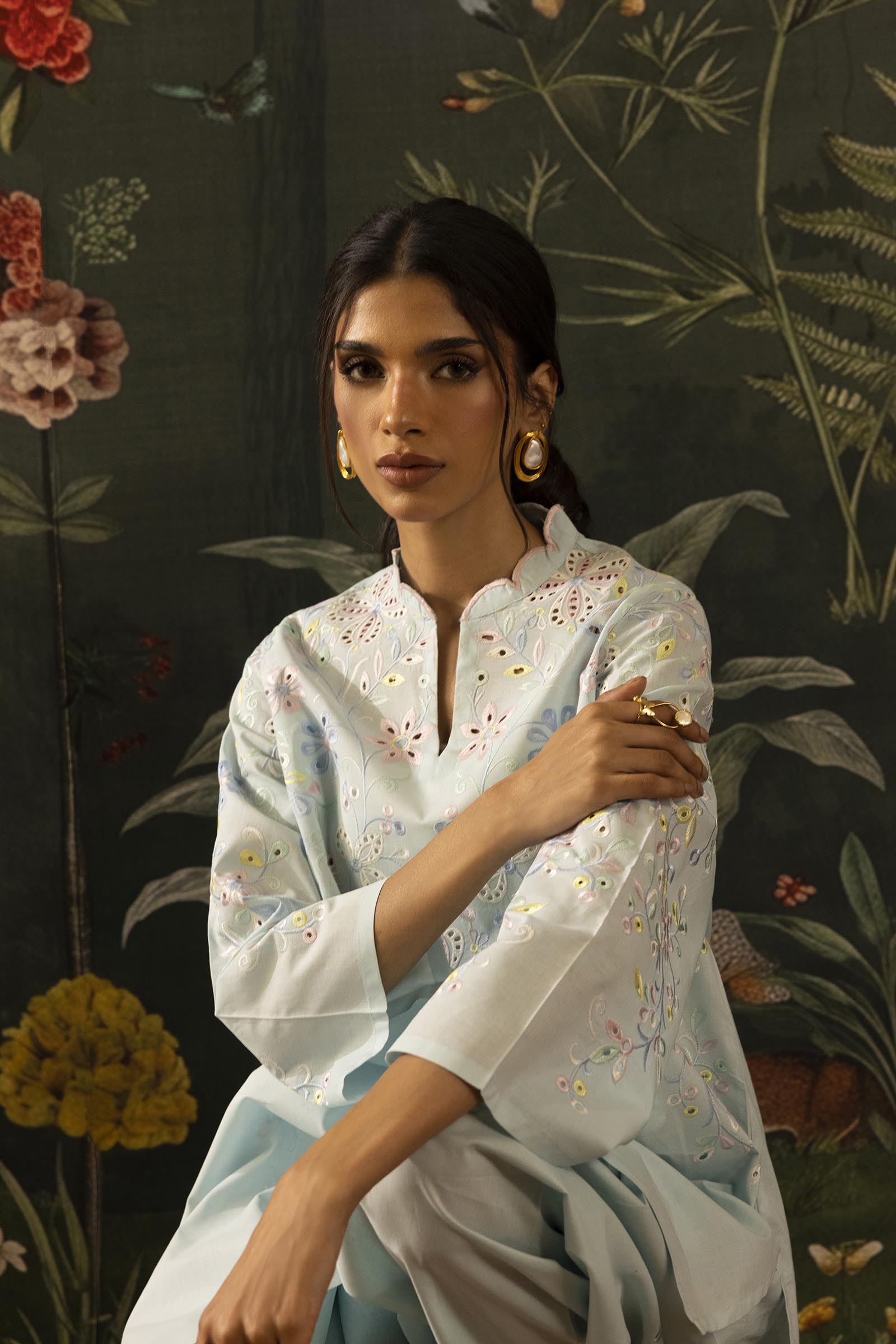 Stitched Embroidered Lawn Shirt+ Shalwar