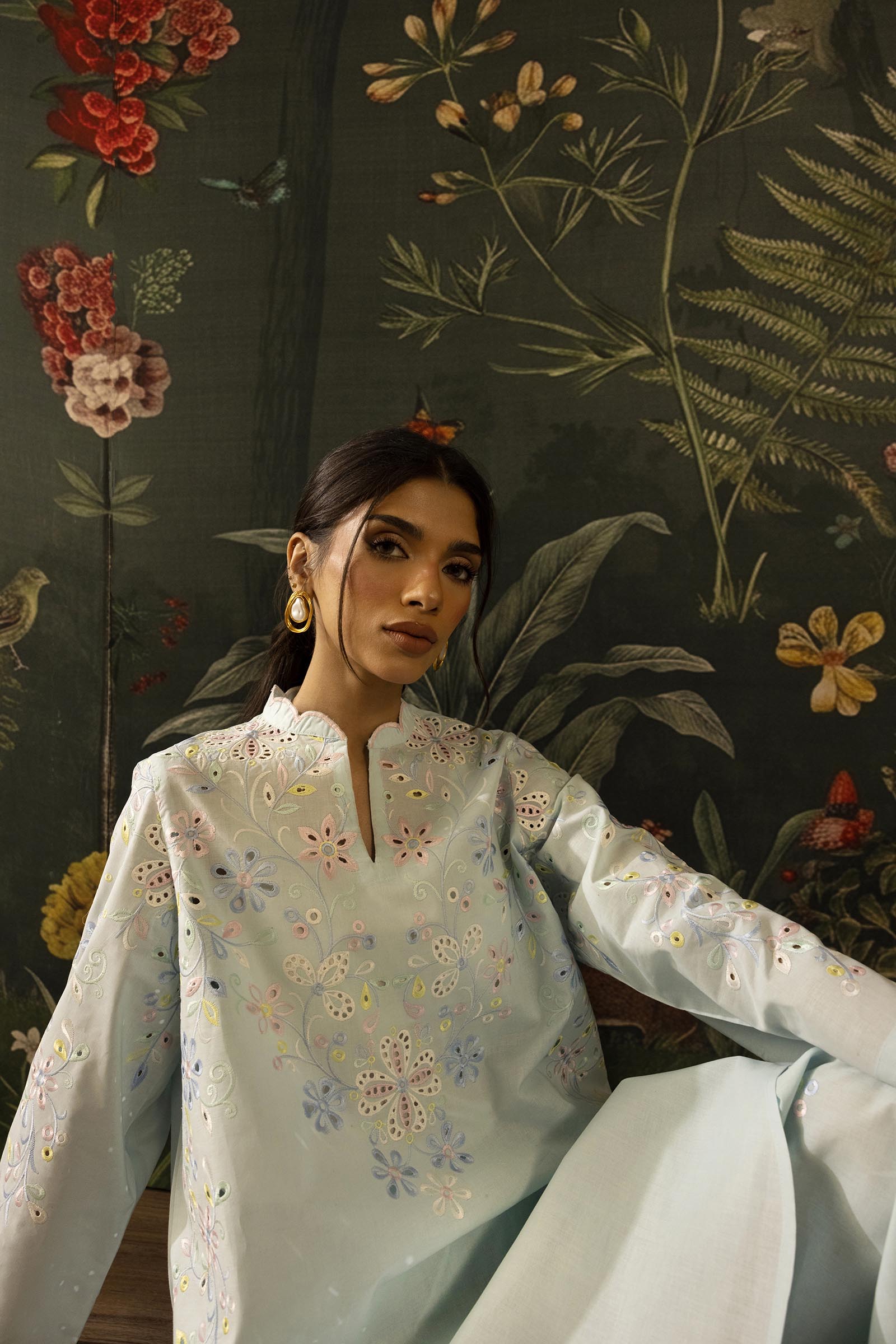 Stitched Embroidered Lawn Shirt+ Shalwar
