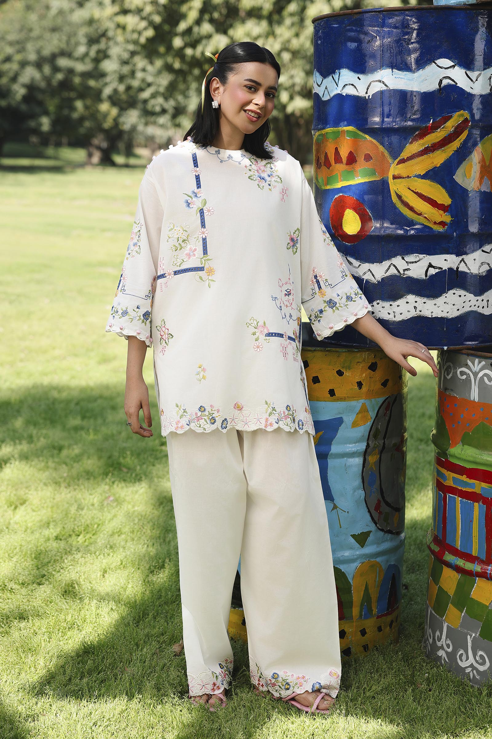 Stitched Embroidered Lawn Shirt+ Shalwar