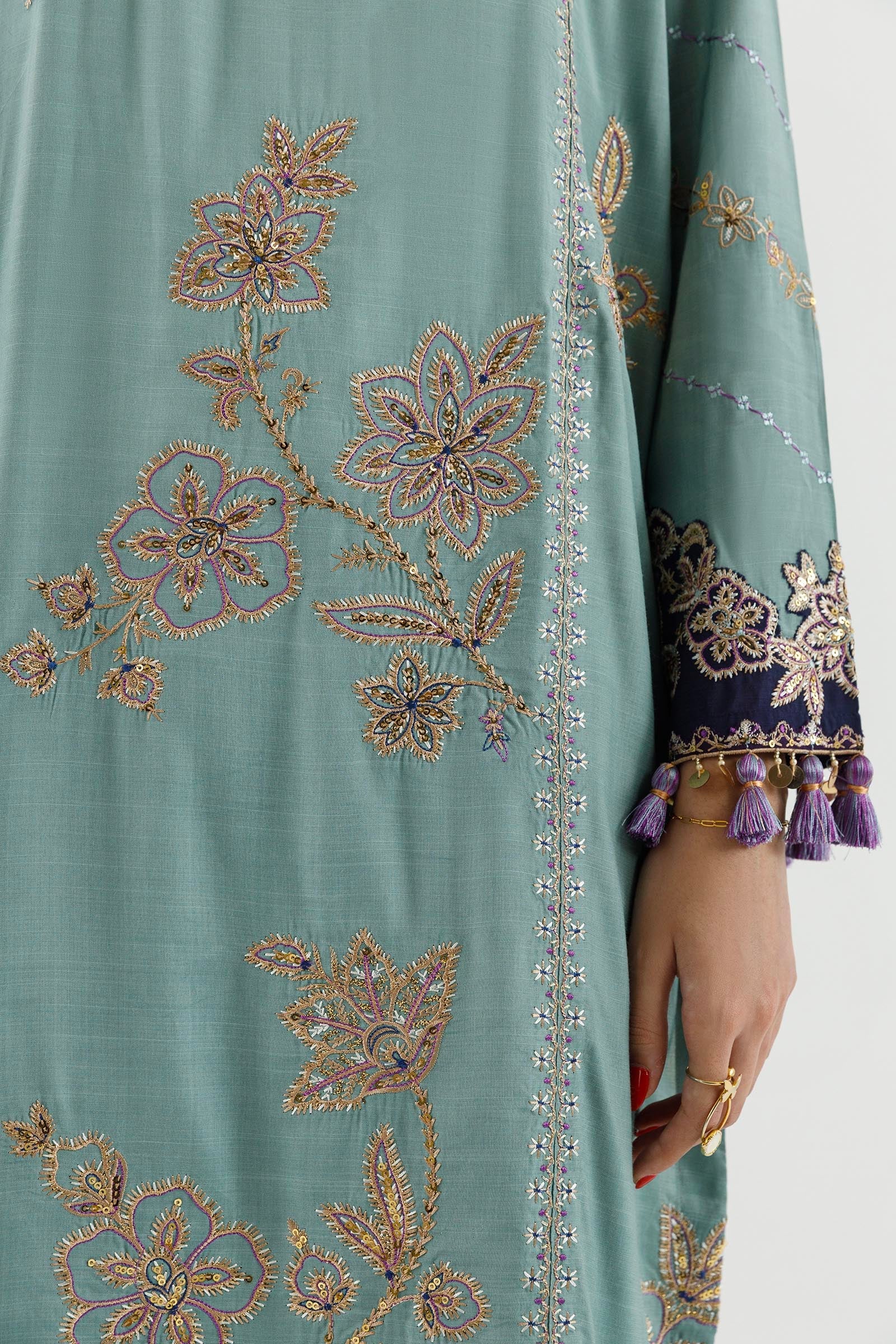 Stitched Embroidered Shirt+ Culotte