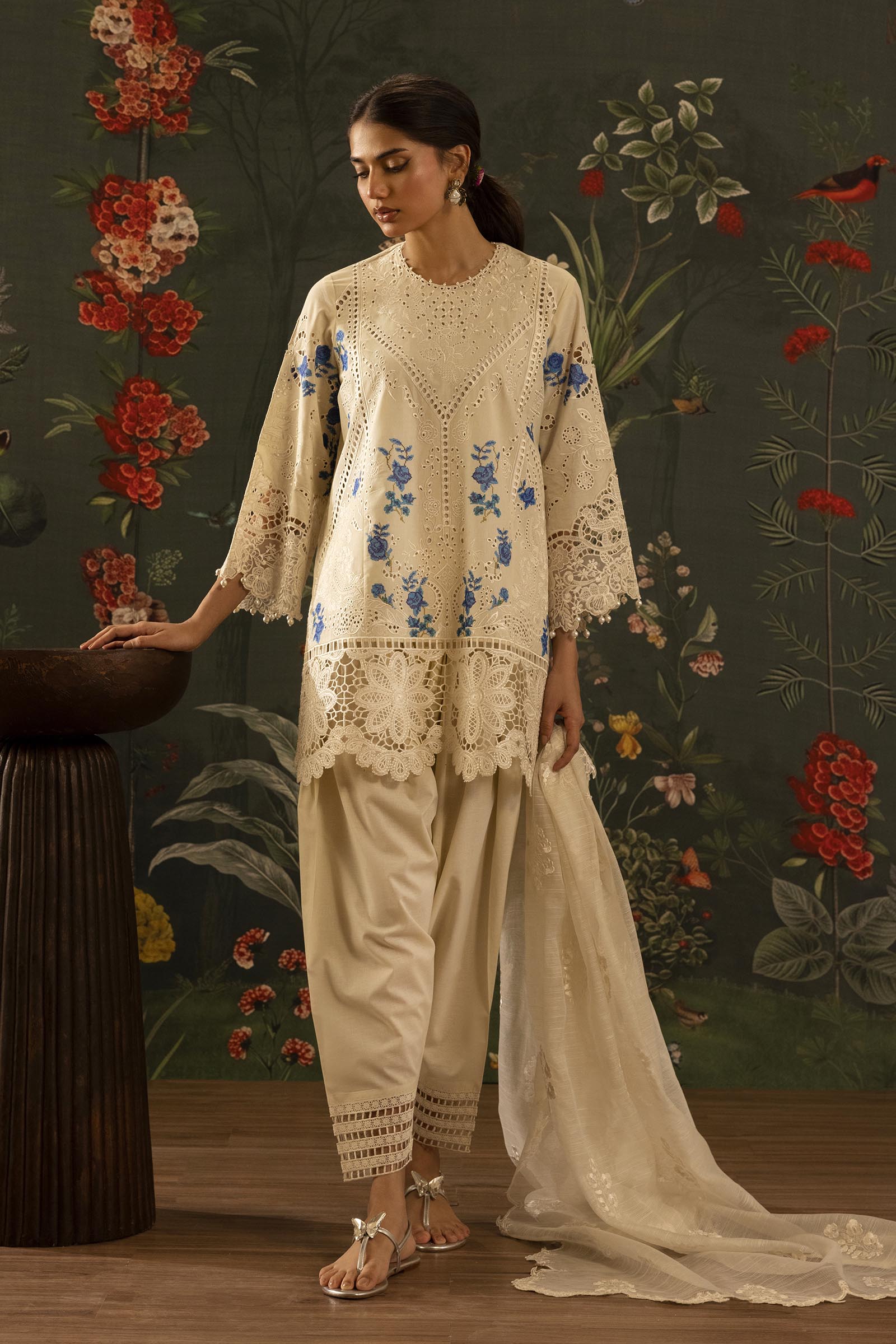 Stitched Embroidered Lawn Shirt+ Shalwar