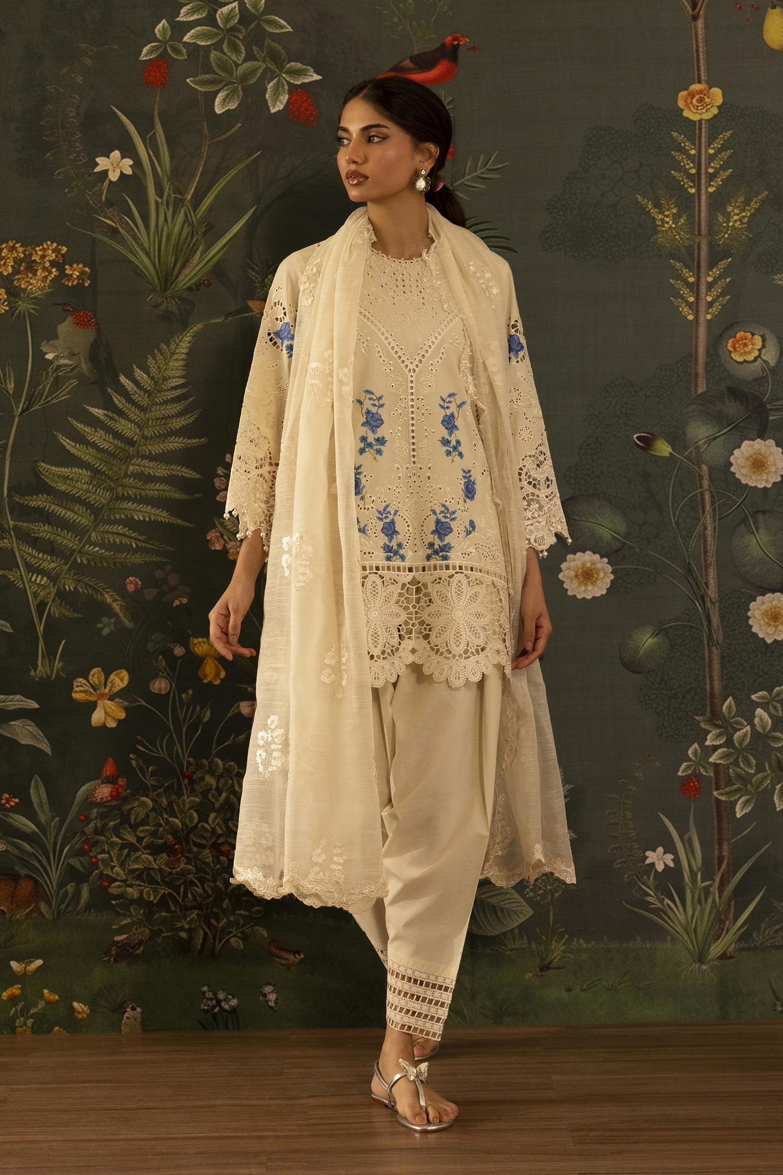 Stitched Embroidered Lawn Shirt+ Shalwar