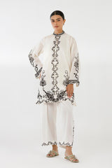 Stitched Embroidered Stripe Zuri Shirt+ Culotte