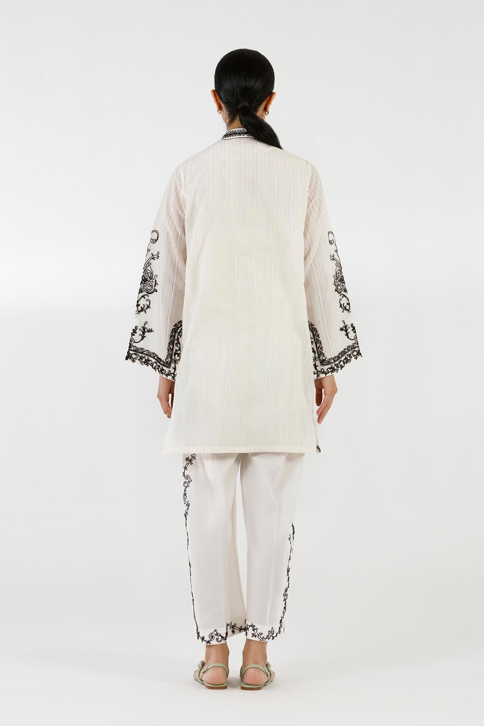 Stitched Embroidered Stripe Zuri Shirt+ Culotte