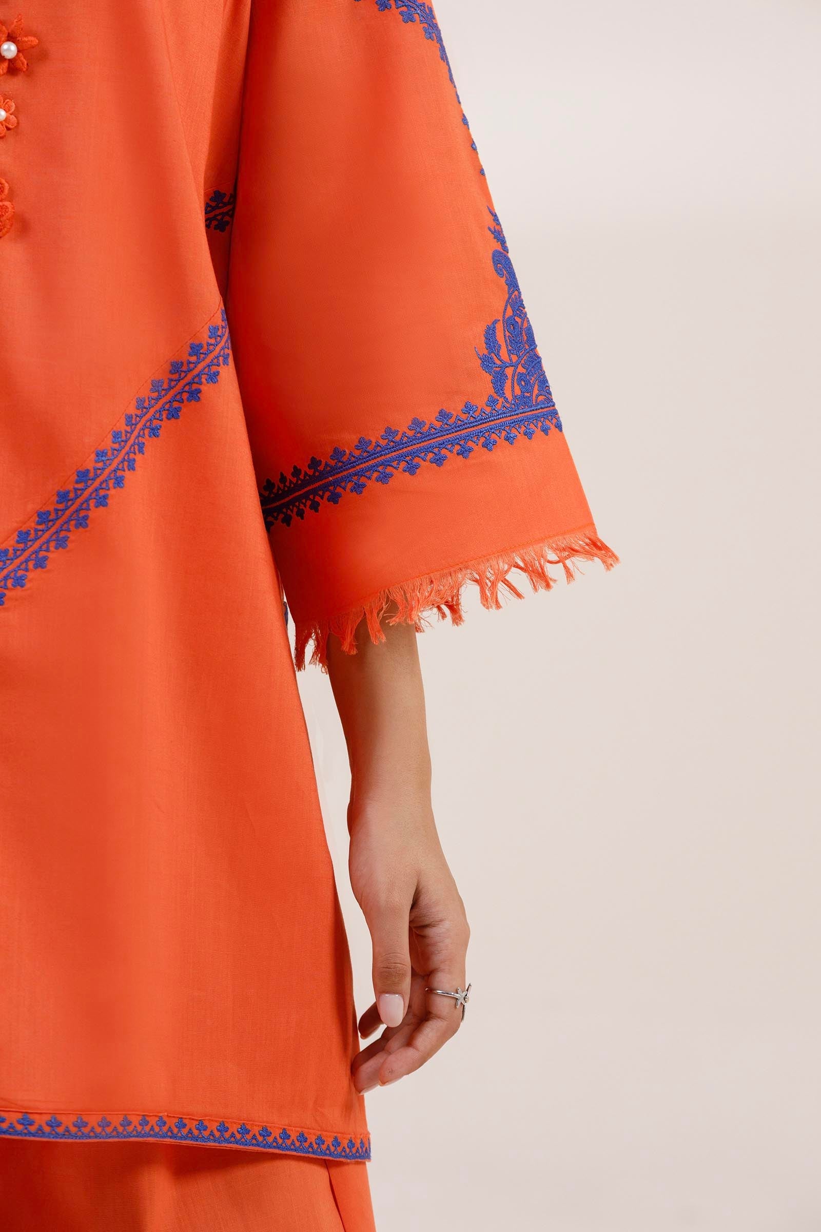 Stitched Embroidered Slub Lawn Shirt+ Shalwar