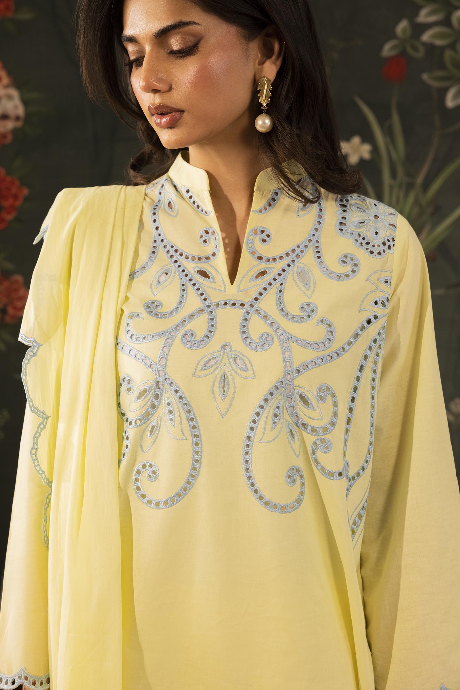 Stitched Embroidered Lawn Shirt+ Shalwar