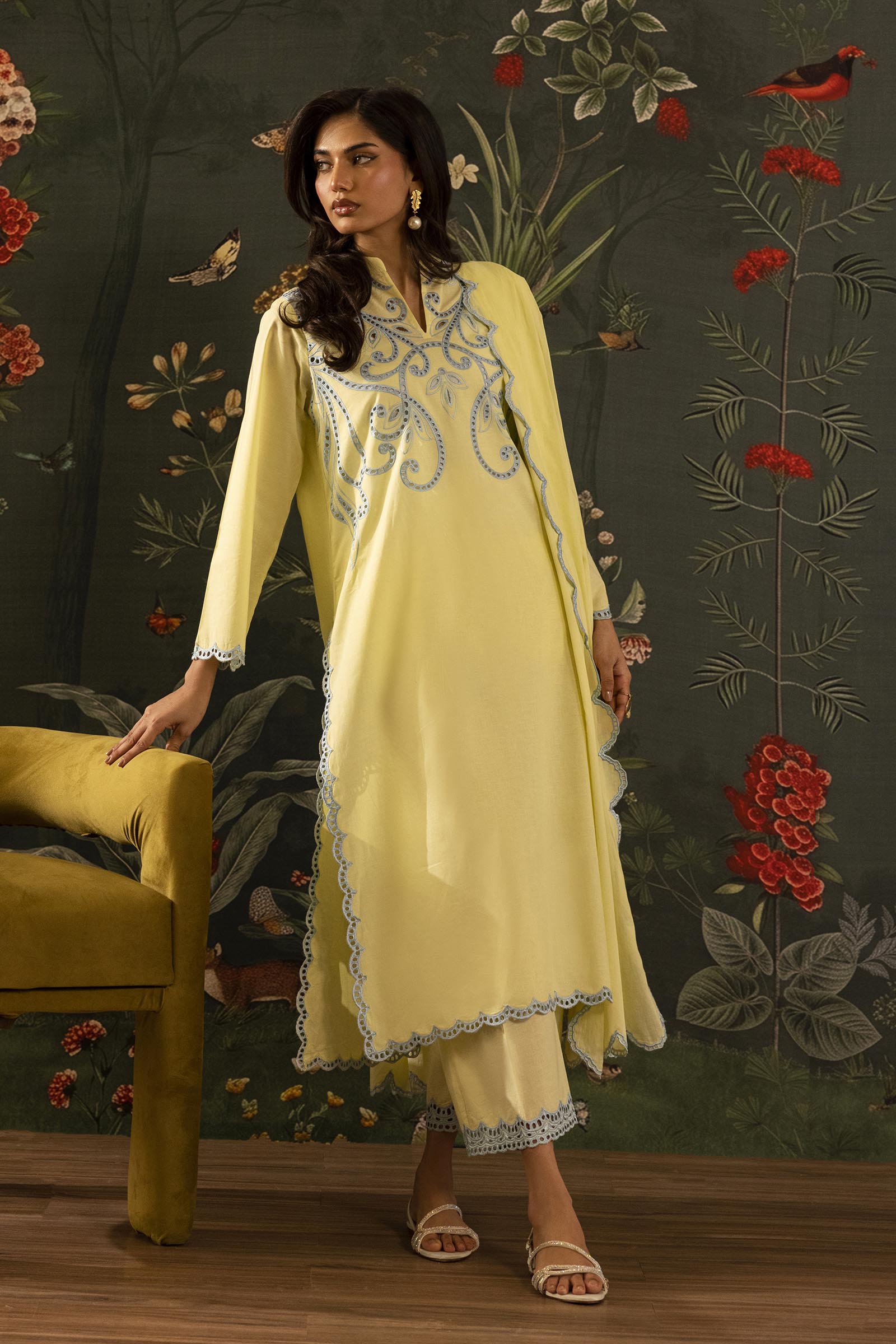 Stitched Embroidered Lawn Shirt+ Shalwar