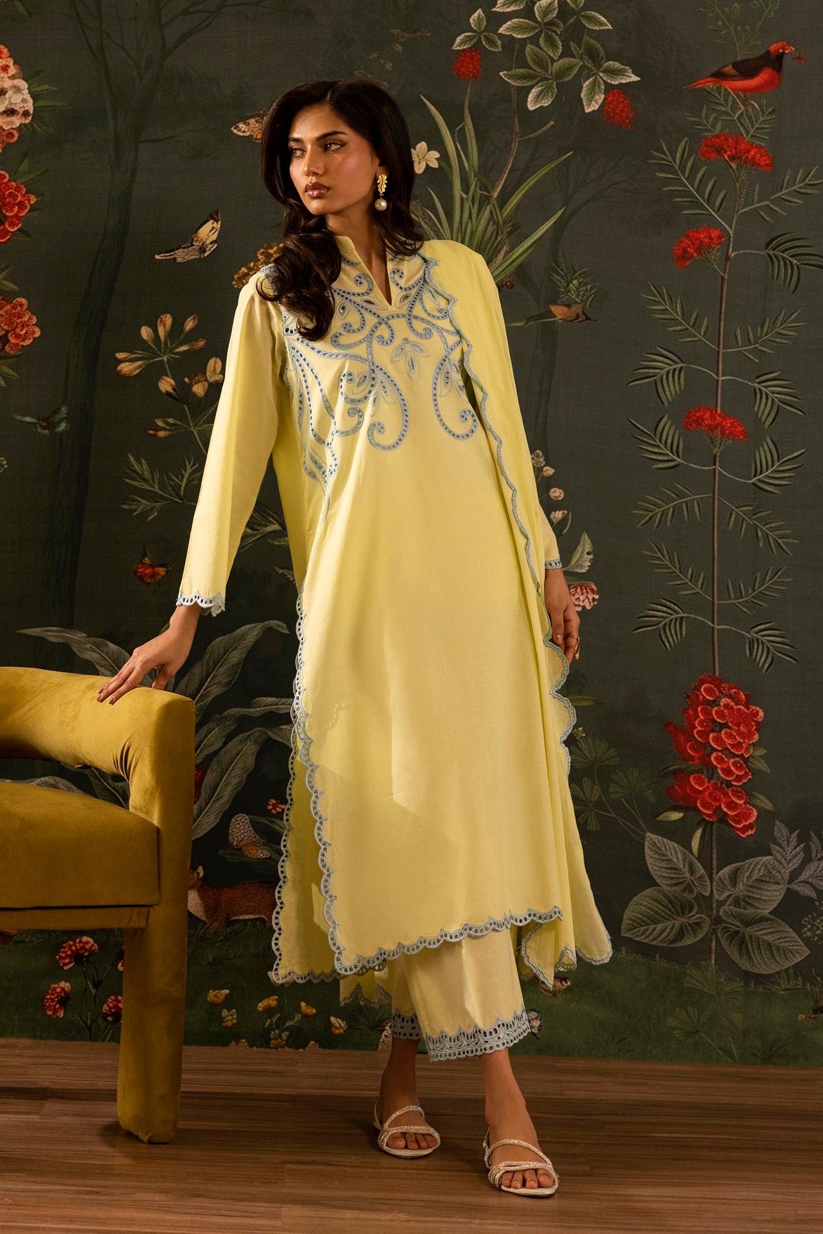 Stitched Embroidered Lawn Shirt+ Shalwar