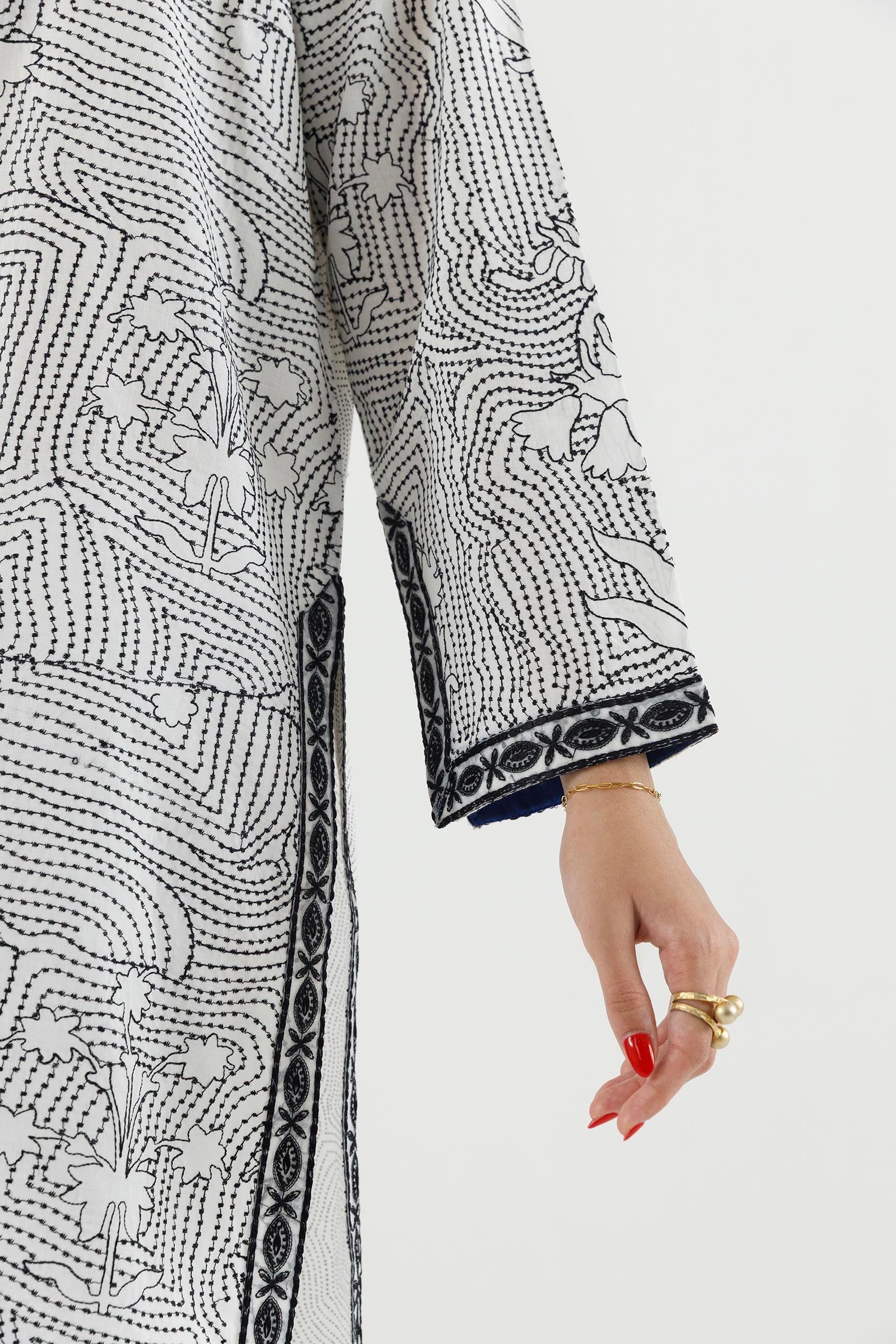 Stitched Embroidered Lawn Shirt+ Culotte