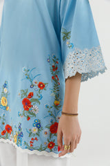 Stitched Embroidered Lawn Shirt+ Culotte