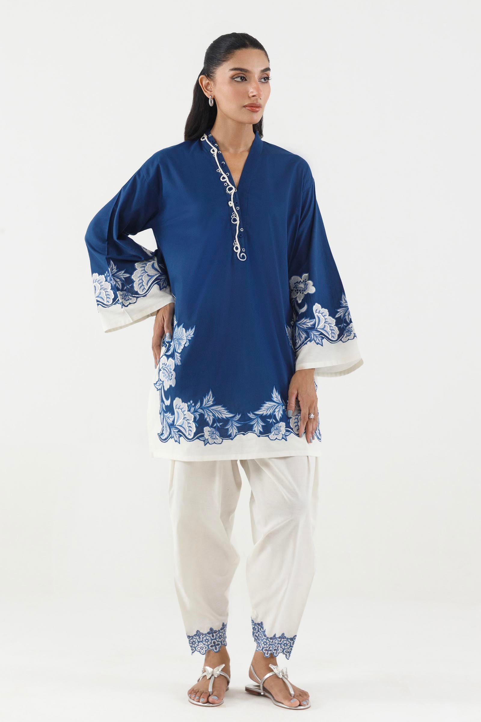 Stitched Embroidered Lawn Shirt+ Shalwar