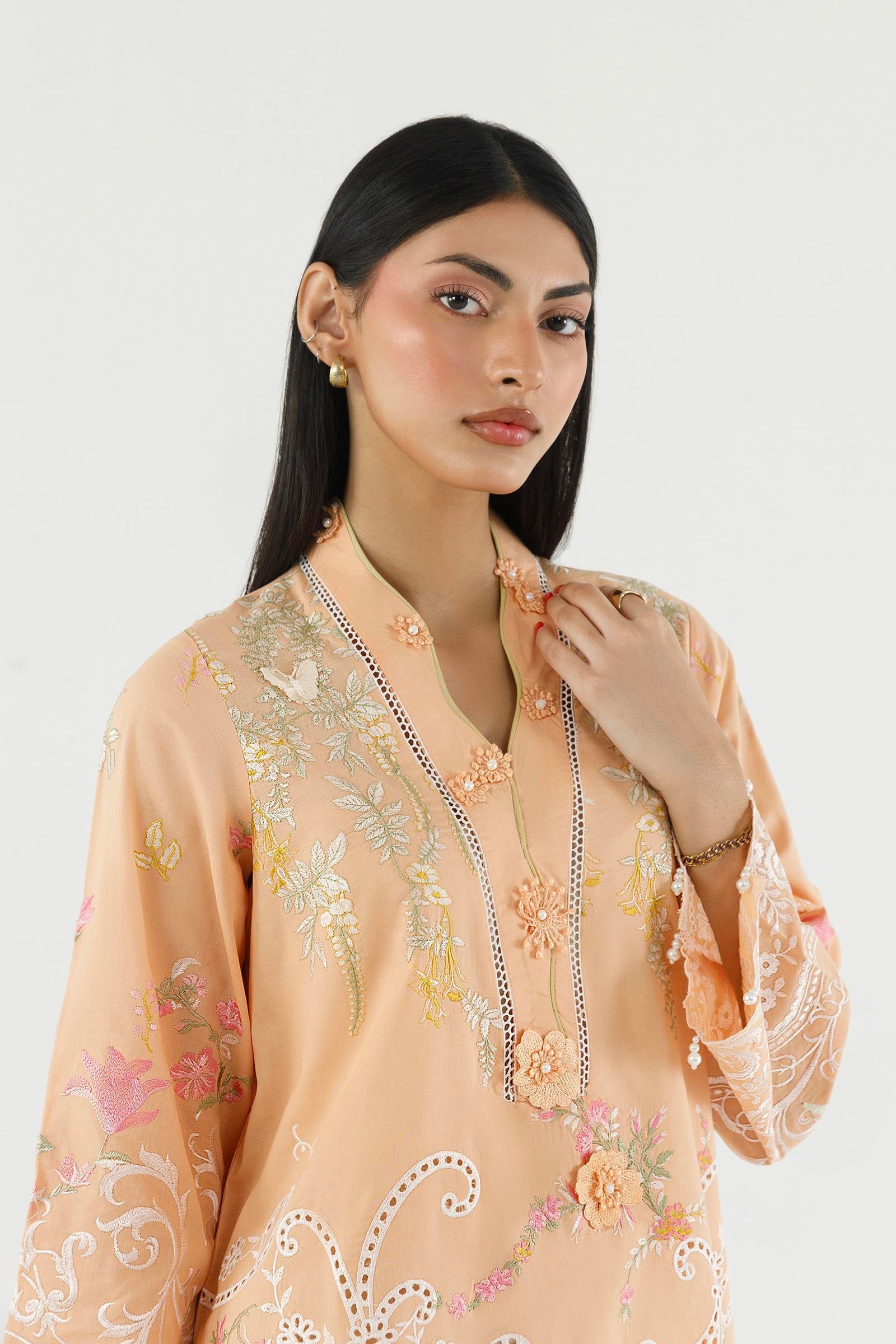 Stitched Embroidered Lawn Shirt+ Shalwar