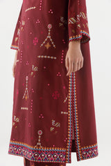 Stitched Embroidered Lawn Shirt+ Culotte