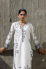 Stitched Embroidered Khaadi Silk Shirt+ Culotte