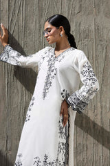 Stitched Embroidered Khaadi Silk Shirt+ Culotte