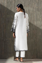 Stitched Embroidered Khaadi Silk Shirt+ Culotte