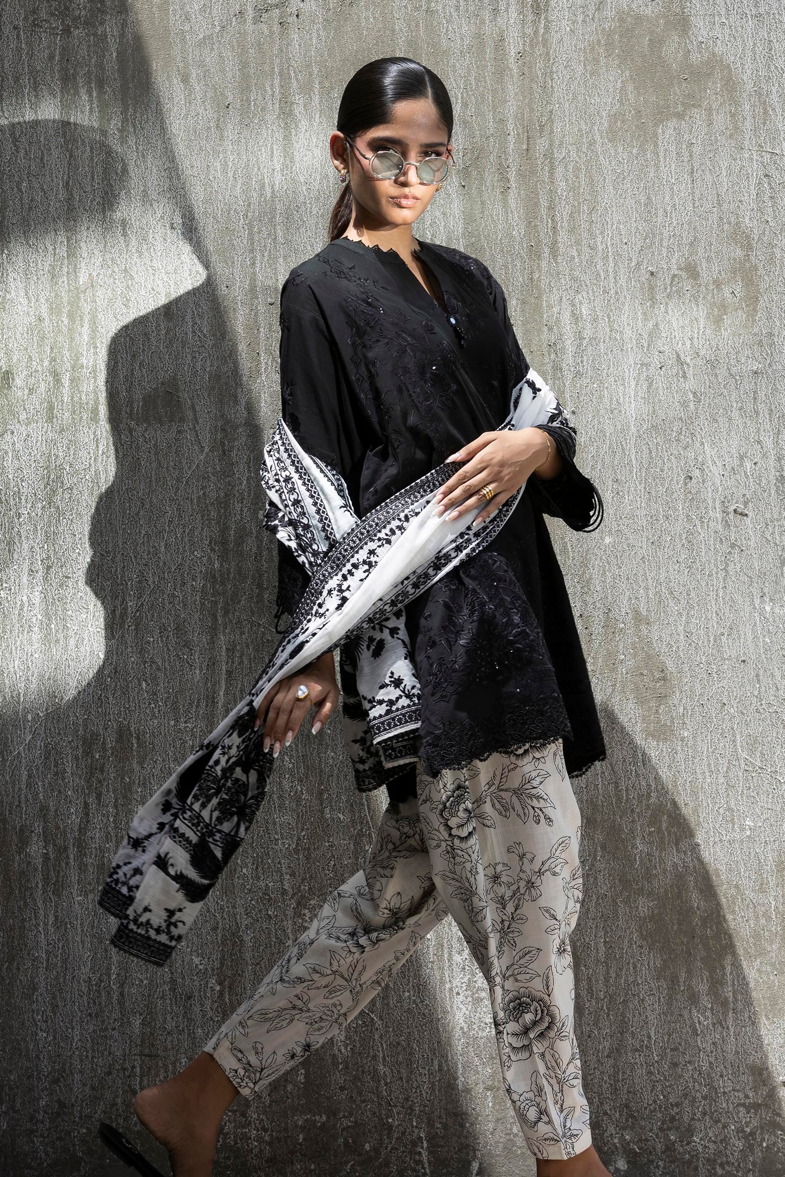 Stitched Embroidered Lawn Suit
