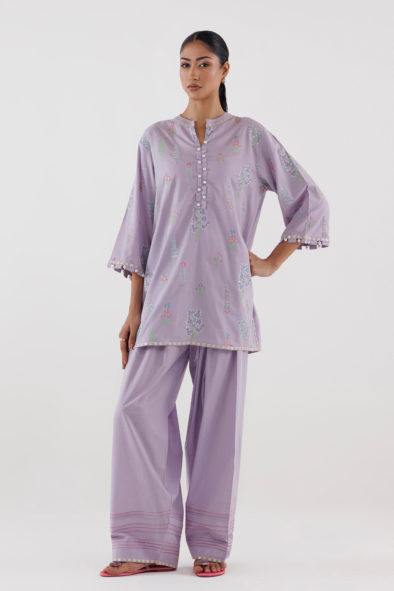 Stitched Embroidered Lawn Shirt+ Shalwar
