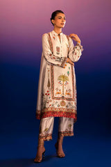 Stitched Printed Satin Shirt + Culotte