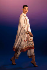 Stitched Printed Satin Shirt + Culotte
