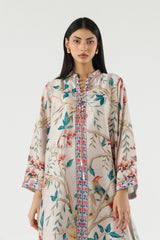 Stitched Printed Satin Shirt + Culotte