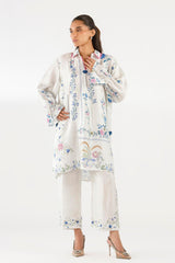 Stitched Printed Satin Shirt + Culotte