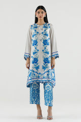 Stitched Printed Satin Shirt+ Culotte