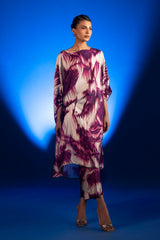 Stitched Printed Satin Shirt+ Culotte