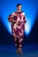Stitched Printed Satin Shirt+ Culotte