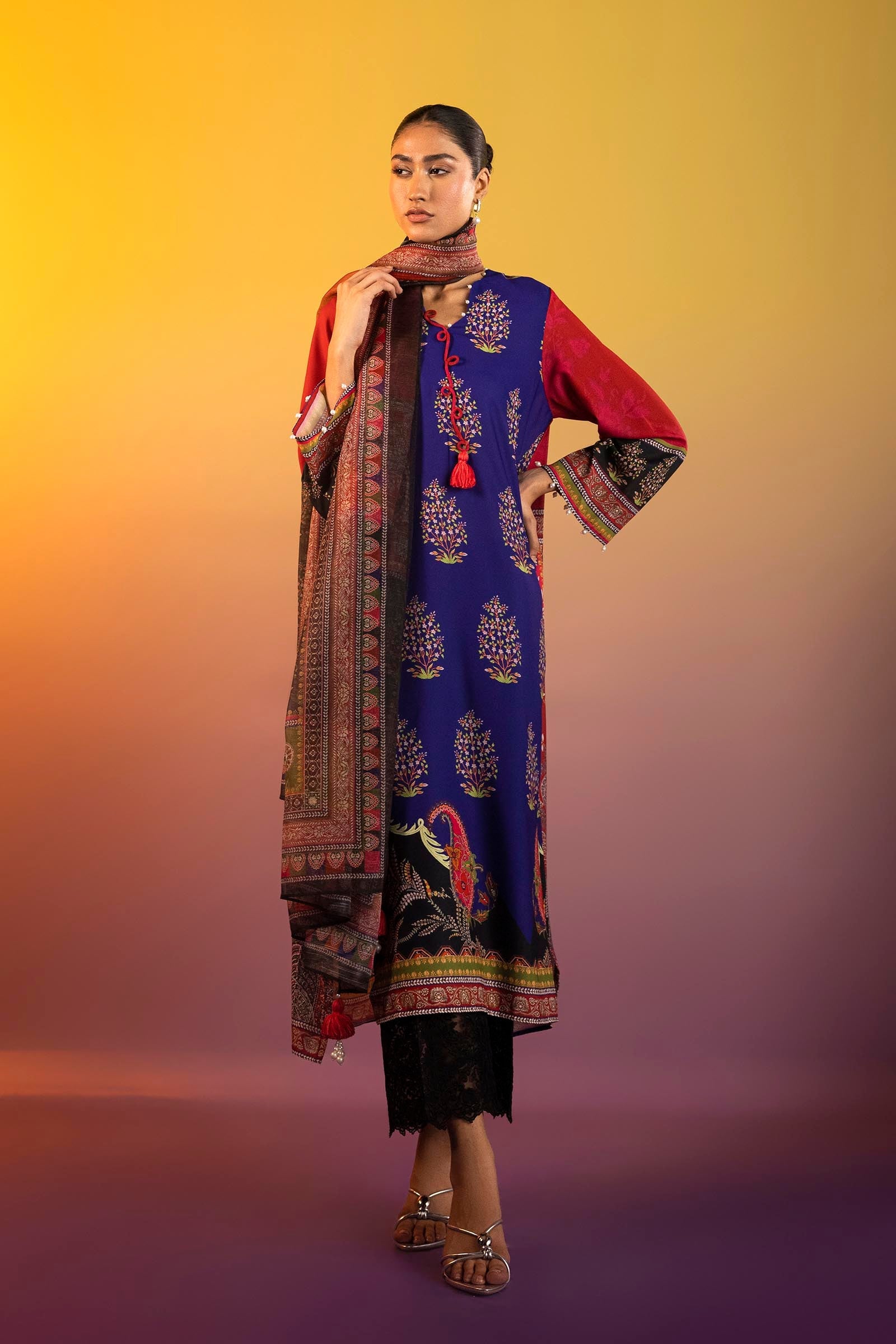 Stitched Printed Crepe Shirt + Dupatta