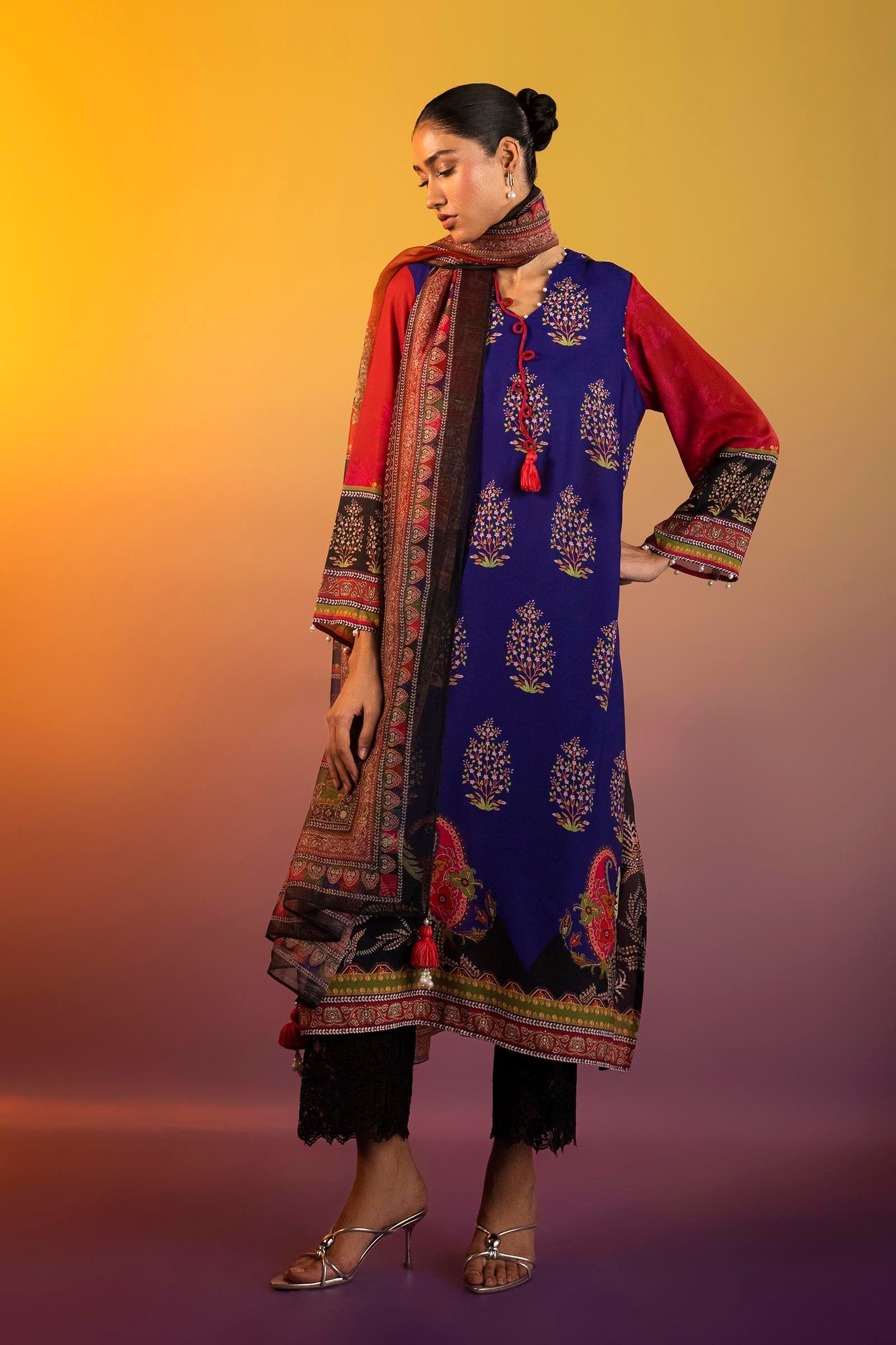 Stitched Printed Crepe Shirt + Dupatta