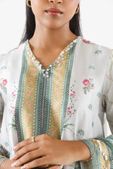 Stitched Printed Satin Shirt+ Dupatta