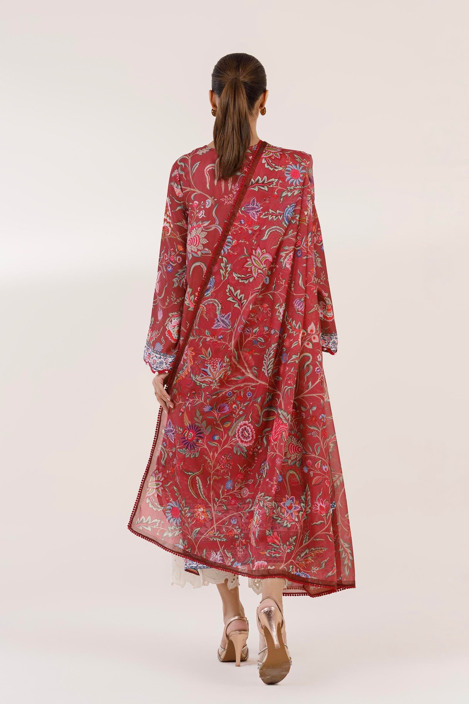Stitched Printed Satin Shirt+ Dupatta