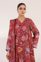 Stitched Printed Satin Shirt+ Dupatta