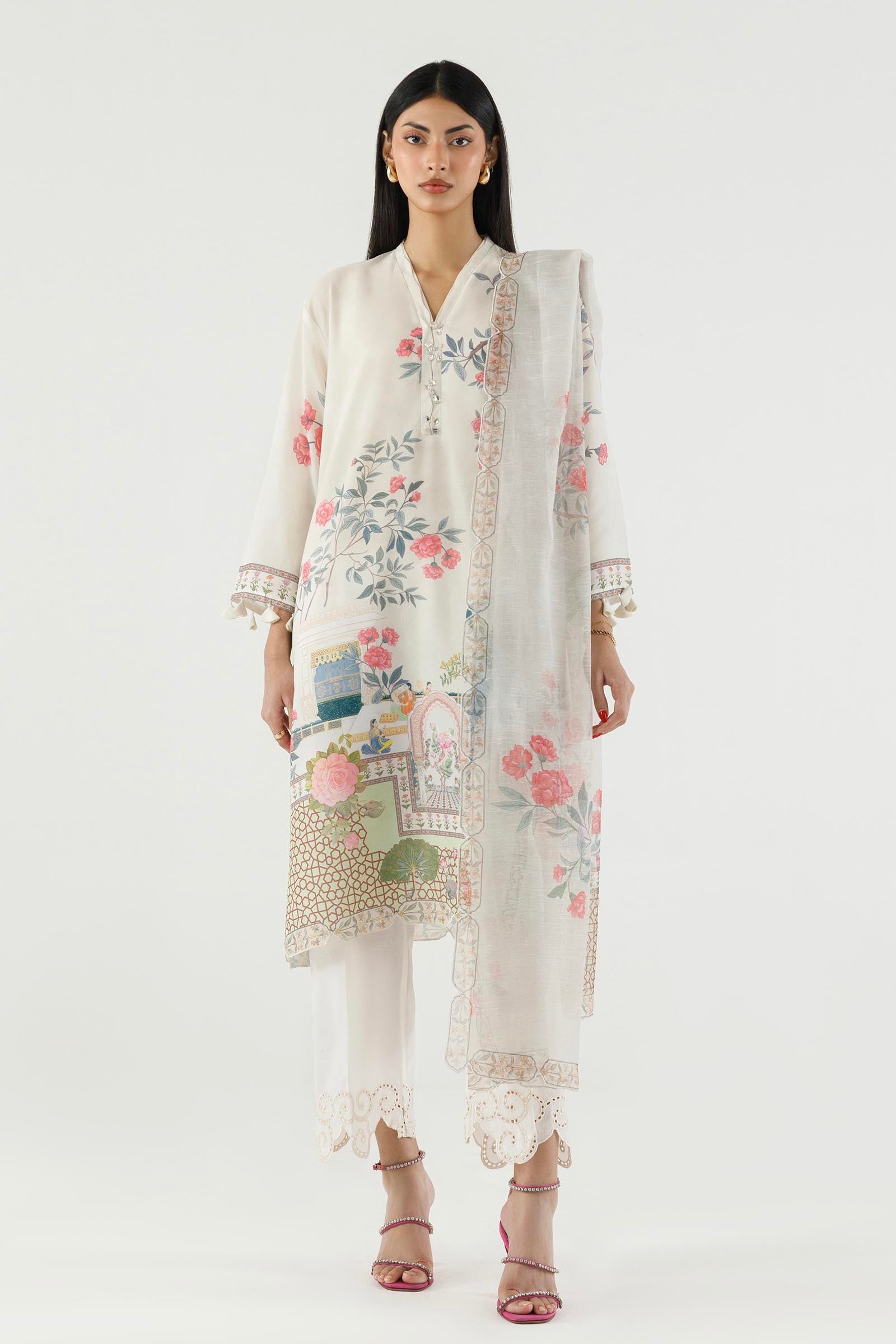 Stitched Printed Crepe Shirt+ Dupatta