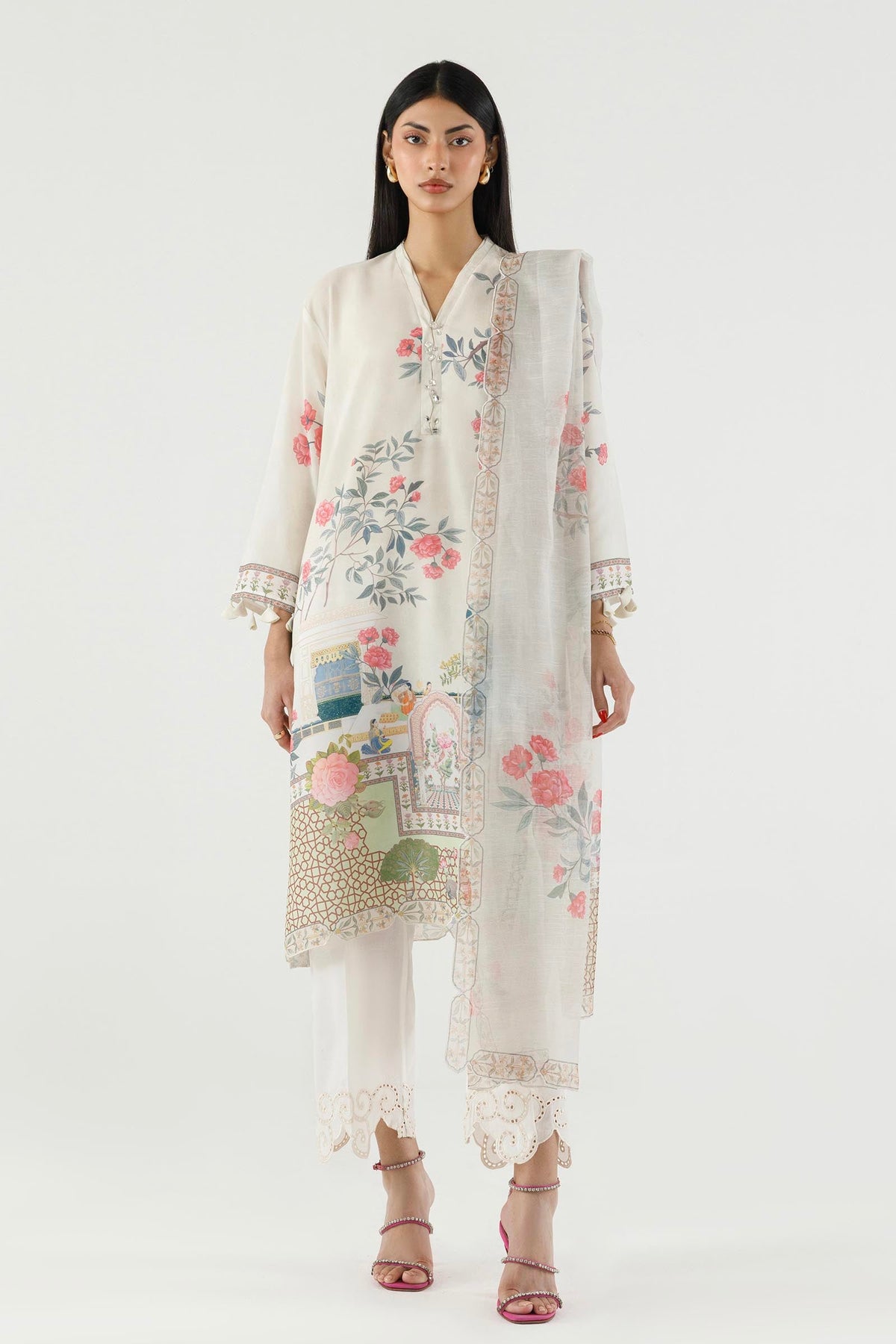 Stitched Printed Crepe Shirt+ Dupatta