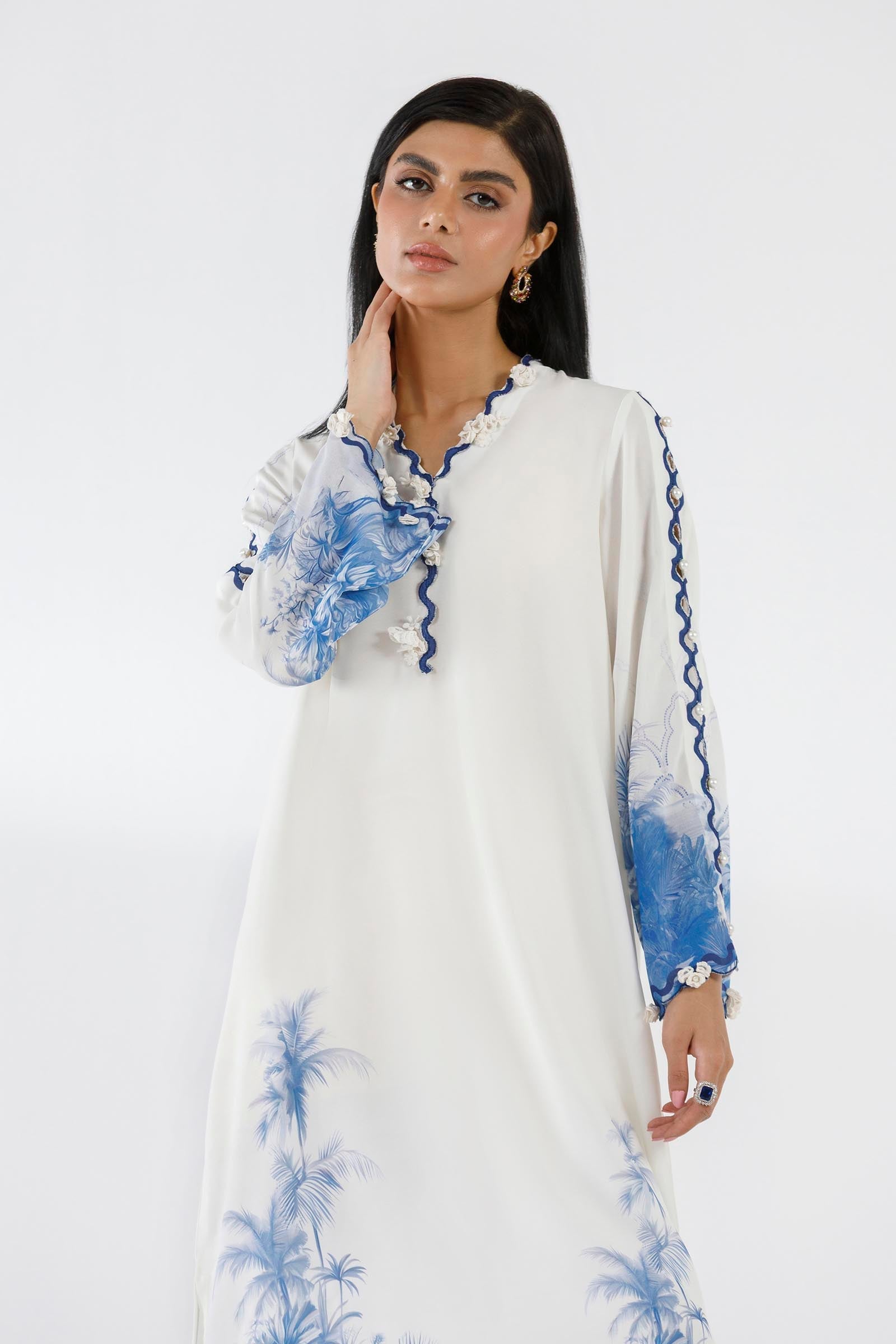 Stitched Printed Crepe Shirt+ Dupatta