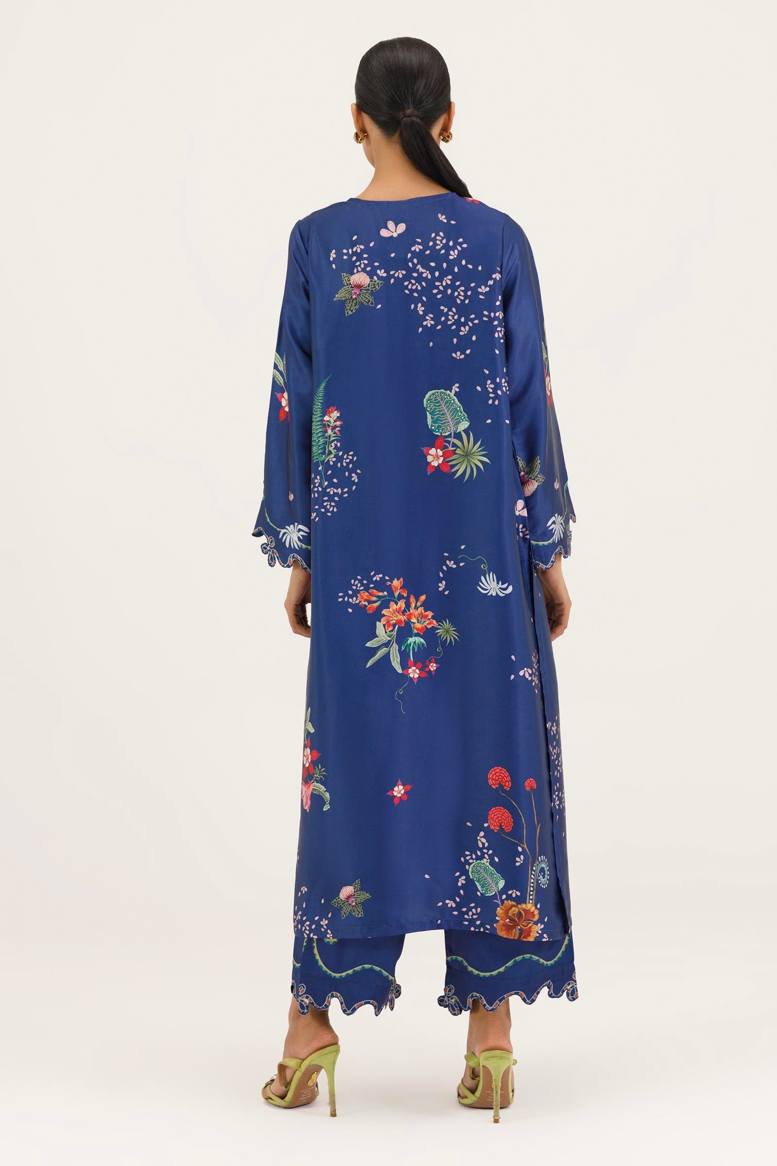 Stitched Printed Satin Shirt+ Culotte