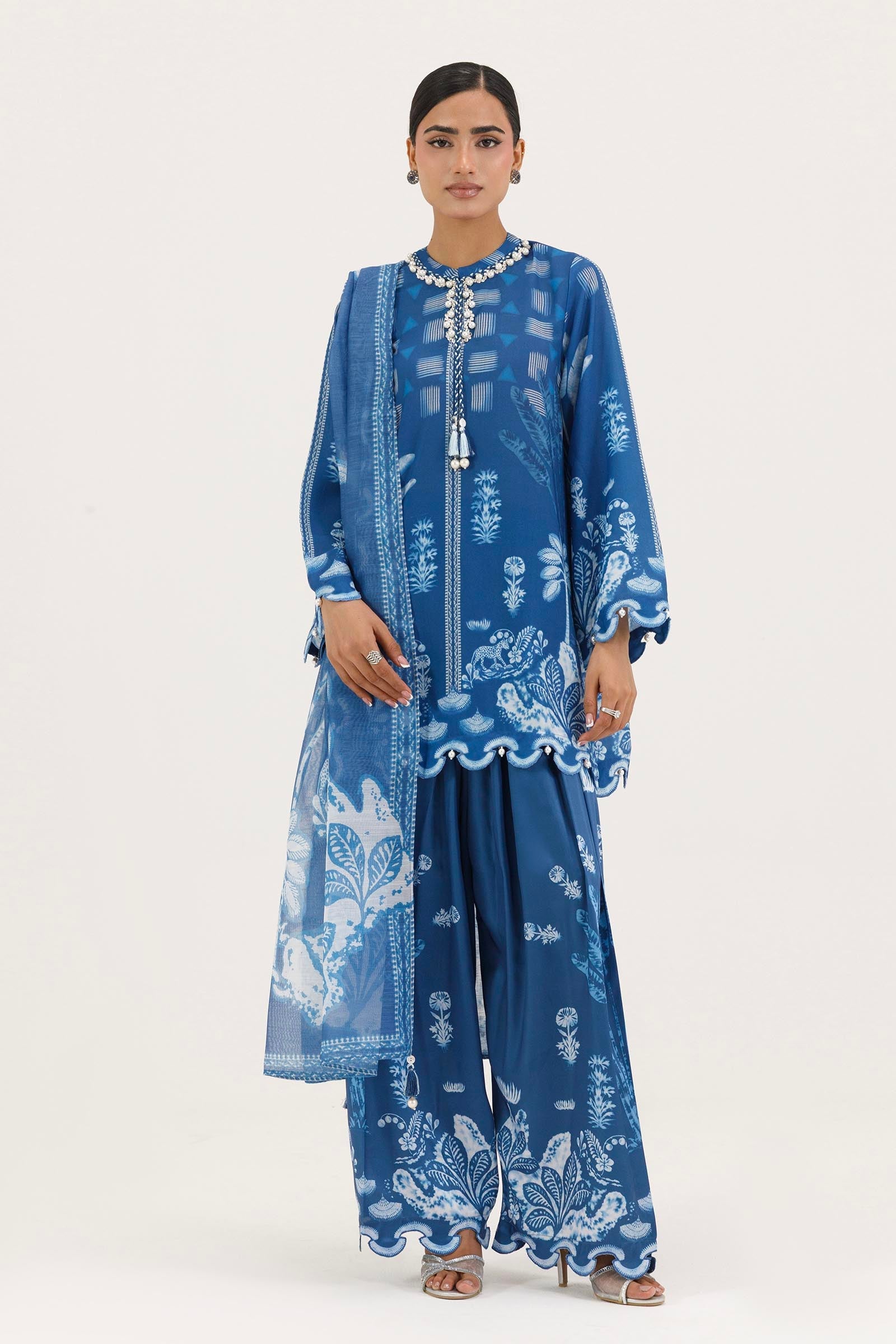 Stitched Printed Crepe Suit