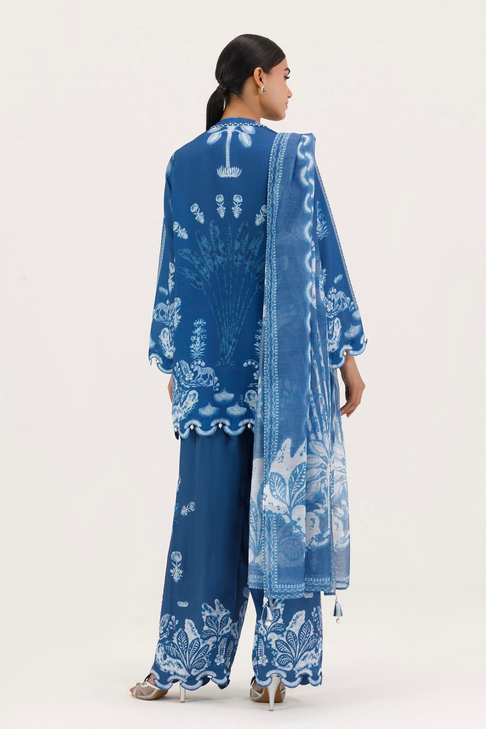 Stitched Printed Crepe Suit