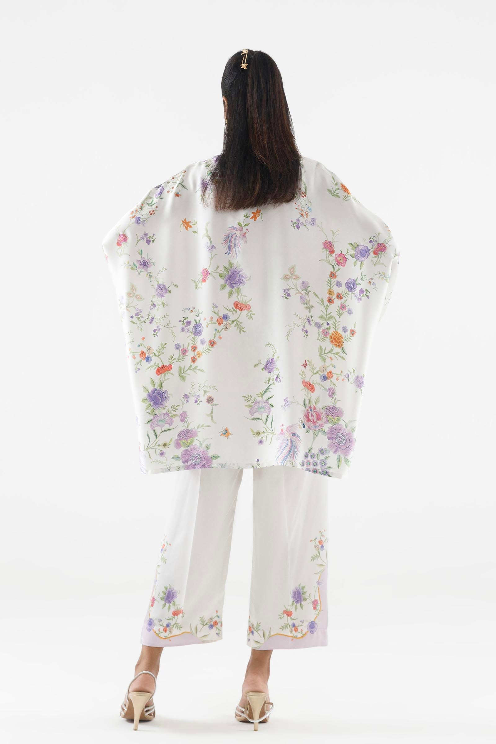 Stitched Printed Satin Shirt+  Culotte