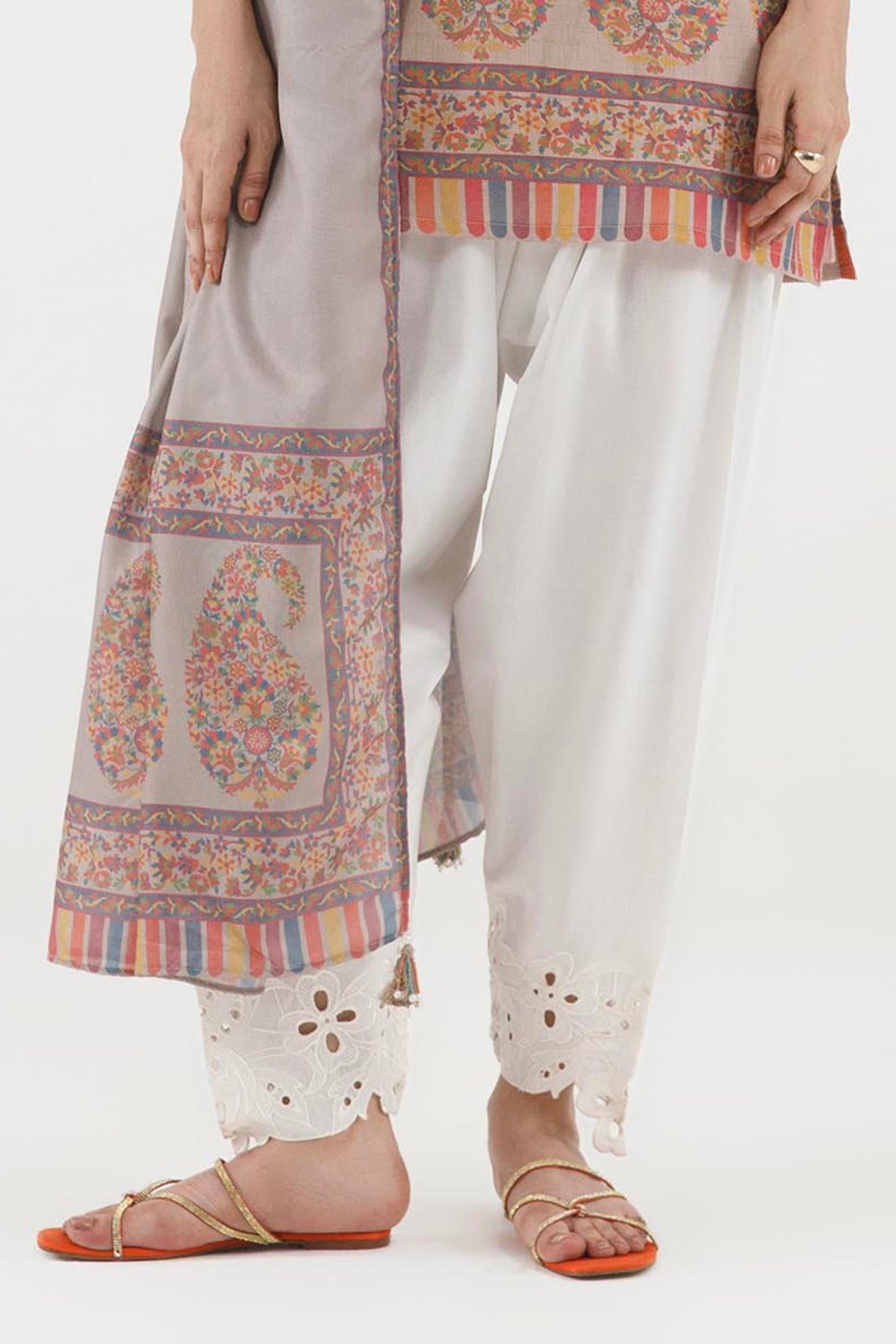 Stitched Embroidered Lawn Culotte