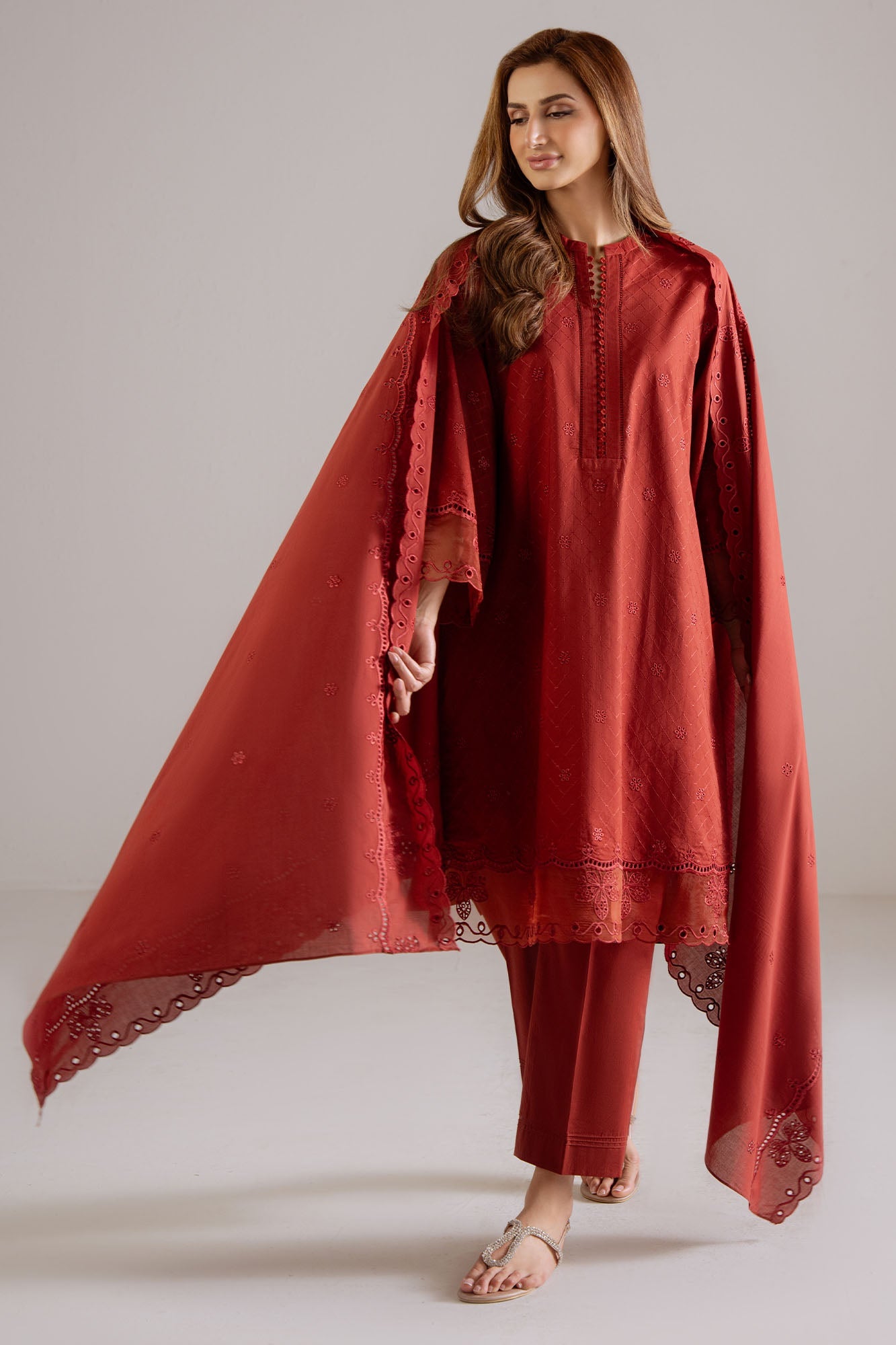 MULBERRY LACE -3PC (SHIRT, TROUSER & DUPATTA)