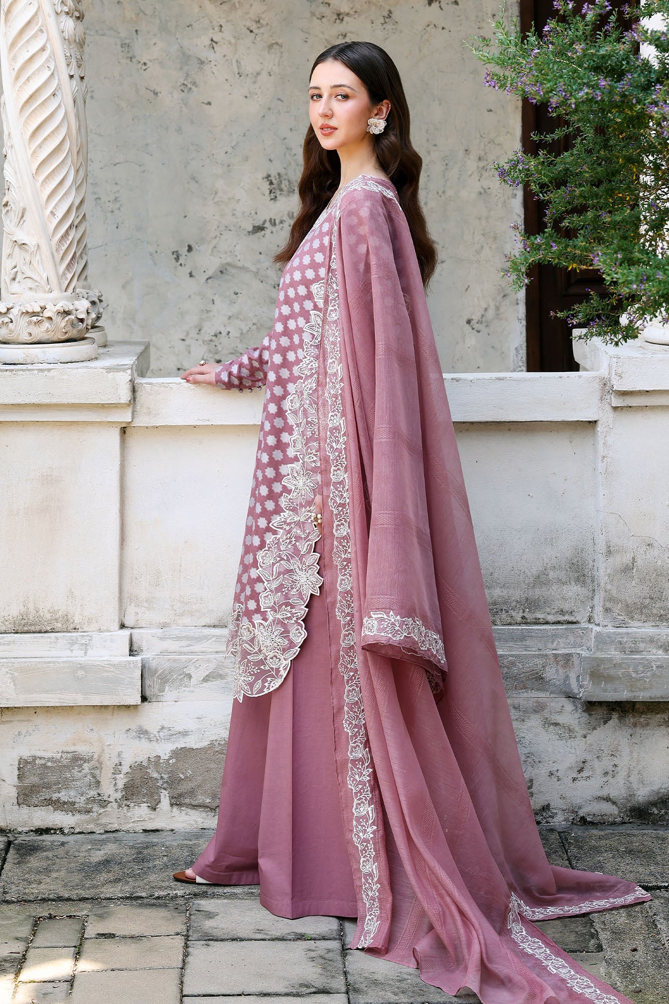ASH ROSE -3PC (SHIRT, TROUSER & DUPATTA)
