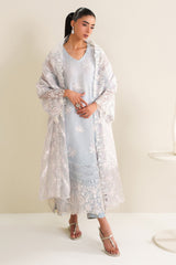 ICE BLUE CHARM -3PC (SHIRT, TROUSER & DUPATTA)
